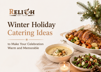Elegant winter holiday catering display